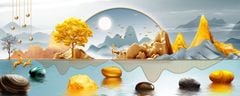 291 - TRANH TREO PHÒNG KHÁCH HIỆN ĐẠI - TRANH TRANG TRÍ - TRANH TREO TƯỜNG HƯƠU TÀI LỘC - KIỂU TRANH LIỀN KHỔ | MÃ SLH-6713
