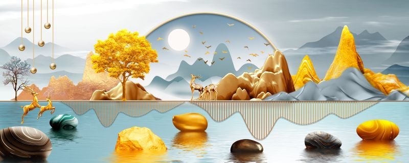 221 TRANH TREO PHÒNG KHÁCH HIỆN ĐẠI - TRANH TRANG TRÍ - TRANH TREO TƯỜNG HƯƠU TÀI LỘC - KIỂU TRANH GHÉP BỘ 3 BỨC | MÃ SLH-6713