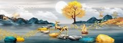 293 - TRANH TREO PHÒNG KHÁCH HIỆN ĐẠI - TRANH TRANG TRÍ - TRANH TREO TƯỜNG HƯƠU TÀI LỘC - KIỂU TRANH LIỀN KHỔ | MÃ SLH-6716