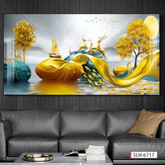 554 - TRANH TREO TƯỜNG PHÒNG KHÁCH - TRANH TRANG TRÍ - TRANH TRANH HƯƠU TÀI LỘC HIỆN ĐẠI | MÃ SLH-6717