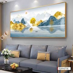 295 - TRANH TREO PHÒNG KHÁCH HIỆN ĐẠI - TRANH TRANG TRÍ - TRANH TREO TƯỜNG HƯƠU TÀI LỘC - KIỂU TRANH LIỀN KHỔ | MÃ SLH-6718