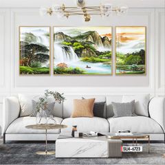 TRANH TREO TƯỜNG PHÒNG KHÁCH - TRANH PHONG CẢNH GHÉP BỘ 3 BỨC | MÃ SLH-6723