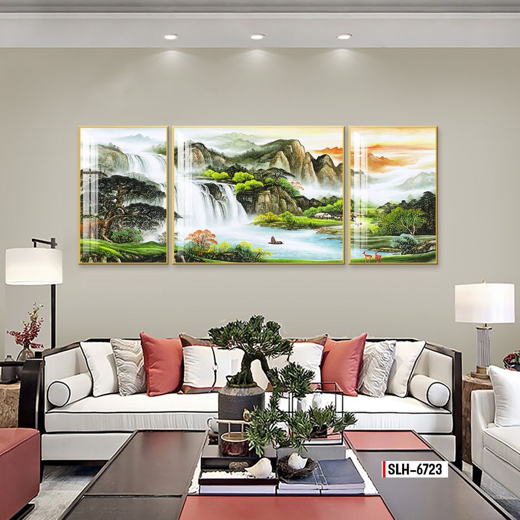 TRANH TREO TƯỜNG PHÒNG KHÁCH - TRANH PHONG CẢNH GHÉP BỘ 3 BỨC | MÃ SLH-6723