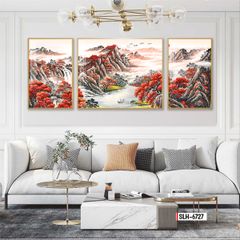 TRANH TREO TƯỜNG PHÒNG KHÁCH - TRANH PHONG CẢNH GHÉP BỘ 3 BỨC | MÃ SLH-6727