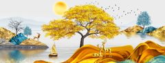 296 - TRANH TREO PHÒNG KHÁCH HIỆN ĐẠI - TRANH TRANG TRÍ - TRANH TREO TƯỜNG HƯƠU TÀI LỘC - KIỂU TRANH LIỀN KHỔ | MÃ SLH-6728