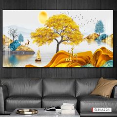 555 - TRANH TREO TƯỜNG PHÒNG KHÁCH - TRANH TRANG TRÍ - TRANH TRANH HƯƠU TÀI LỘC HIỆN ĐẠI | MÃ SLH-6728