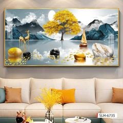 556 - TRANH TREO TƯỜNG PHÒNG KHÁCH - TRANH TRANG TRÍ - TRANH TRANH HƯƠU TÀI LỘC HIỆN ĐẠI | MÃ SLH-6735