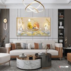 TRANH TREO TƯỜNG - PHÒNG KHÁCH PHONG THỦY - TRANH HƯƠU TÀI LỘC - KHỔ LỚN | Mã SLH-7021