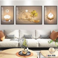 BST130 - TRANH PHONG THỦY A-B-A  - TRANG TRÍ PHÒNG KHÁCH, SAU SOFA, PHÒNG NGỦ - CHỦ ĐỀ HIỆN ĐẠI HƯƠU TÀI LỘC - KHỔ LỚN