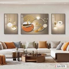 TRANH PHONG THỦY A-B-A  - TRANG TRÍ PHÒNG KHÁCH, SAU SOFA, PHÒNG NGỦ - CHỦ ĐỀ HIỆN ĐẠI HƯƠU TÀI LỘC - MÃ:SLH-7079