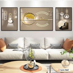 BST145 - TRANH PHONG THỦY A-B-A  - TRANG TRÍ PHÒNG KHÁCH, SAU SOFA, PHÒNG NGỦ - CHỦ ĐỀ HIỆN ĐẠI HƯƠU TÀI LỘC - KHỔ LỚN