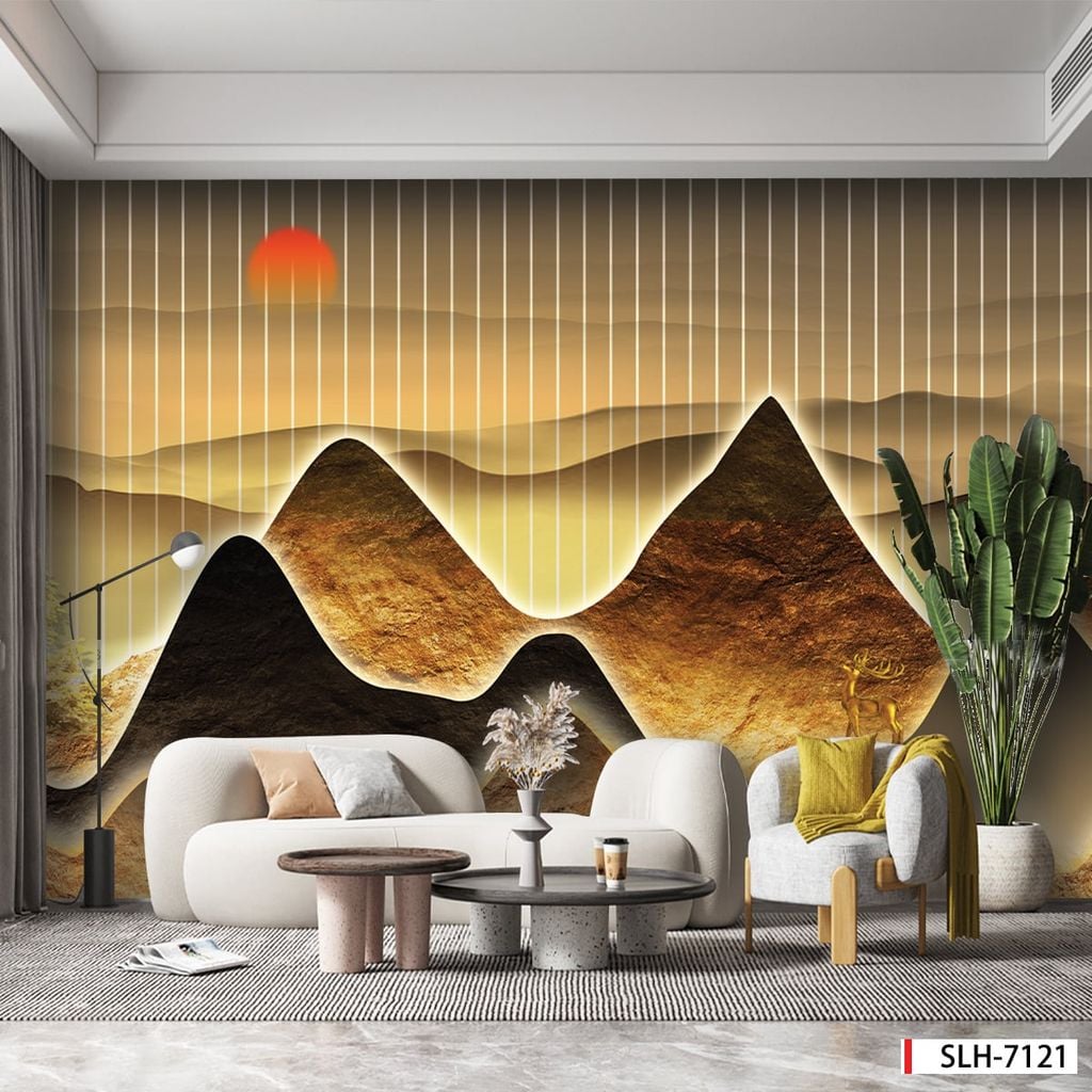 TRANH VẢI DÁN TƯỜNG 3D - TRANH VẢI NHÀ HÀNG - KHÁCH SẠN - CÀ PHÊ | MÃ SLH-7121