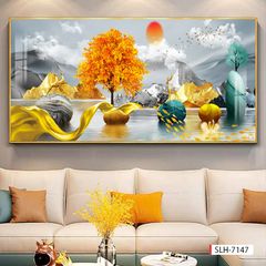 559 - TRANH TREO TƯỜNG PHÒNG KHÁCH - TRANH TRANG TRÍ - TRANH TRANH HƯƠU TÀI LỘC HIỆN ĐẠI | MÃ SLH-7147