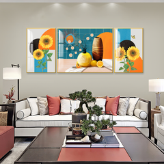 TRANH TREO TƯỜNG PHÒNG KHÁCH - TRANH BÌNH HOA GHÉP BỘ 3 BỨC | MÃ SLH-9010