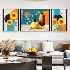 TRANH TREO TƯỜNG PHÒNG KHÁCH - TRANH BÌNH HOA GHÉP BỘ 3 BỨC | MÃ SLH-9010