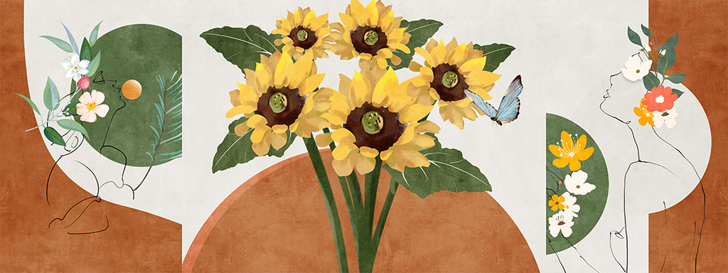 TRANH TREO TƯỜNG PHÒNG KHÁCH - TRANH BÌNH HOA GHÉP BỘ 3 BỨC | MÃ SLH-9012