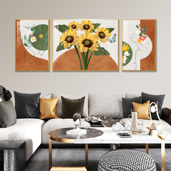 TRANH TREO TƯỜNG PHÒNG KHÁCH - TRANH BÌNH HOA GHÉP BỘ 3 BỨC | MÃ SLH-9012