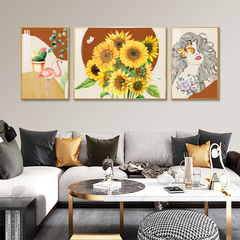 TRANH TREO TƯỜNG PHÒNG KHÁCH - TRANH BÌNH HOA GHÉP BỘ 3 BỨC | MÃ SLH-9014