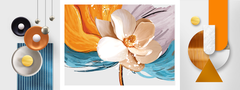 TRANH TREO TƯỜNG PHÒNG KHÁCH - TRANH BÌNH HOA GHÉP BỘ 3 BỨC | MÃ SLH-9040
