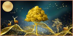 TRANH TREO TƯỜNG PHÒNG KHÁCH - PHÒNG NGỦ - SẢNH LỐI ĐI - TRANH HƯƠU TÀI LỘC | MÃ T2HD08