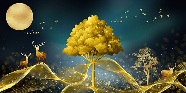 TRANH TREO TƯỜNG PHÒNG KHÁCH - PHÒNG NGỦ - SẢNH LỐI ĐI - TRANH HƯƠU TÀI LỘC | MÃ T2HD08