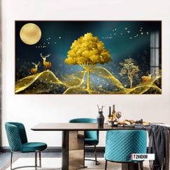 TRANH TREO TƯỜNG PHÒNG KHÁCH - PHÒNG NGỦ - SẢNH LỐI ĐI - TRANH HƯƠU TÀI LỘC | MÃ T2HD08