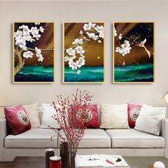 TRANH TREO TƯỜNG KHUNG HỢP KIM - TRANH TREO PHÒNG KHÁCH - TRANH TREO BÌNH HOA - HOA - MÃ T2HD09