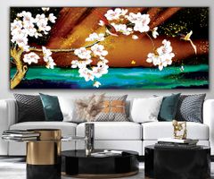 TRANH TREO TƯỜNG KHUNG HỢP KIM - TRANH TREO PHÒNG KHÁCH - TRANH HOA | MÃ T2HD09