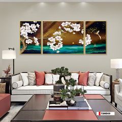 TRANH TREO TƯỜNG PHÒNG KHÁCH - TRANH HOA 3D GHÉP BỘ 3 BỨC | MÃ T2HD09