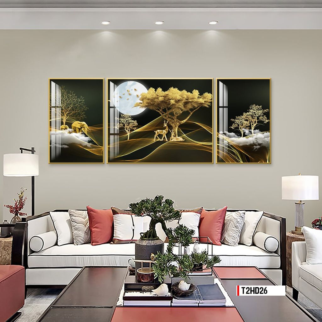 TRANH TREO TƯỜNG PHÒNG KHÁCH - TRANH HƯƠU TÀI LỘC | MÃ T2HD26