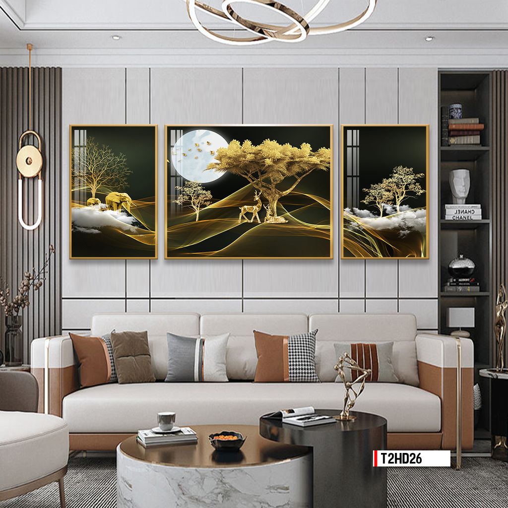 TRANH TREO TƯỜNG PHÒNG KHÁCH - TRANH HƯƠU TÀI LỘC | MÃ T2HD26