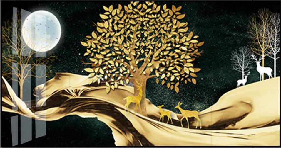 TRANH TREO TƯỜNG PHÒNG KHÁCH - TRANH HƯƠU TÀI LỘC | MÃ T2HD31