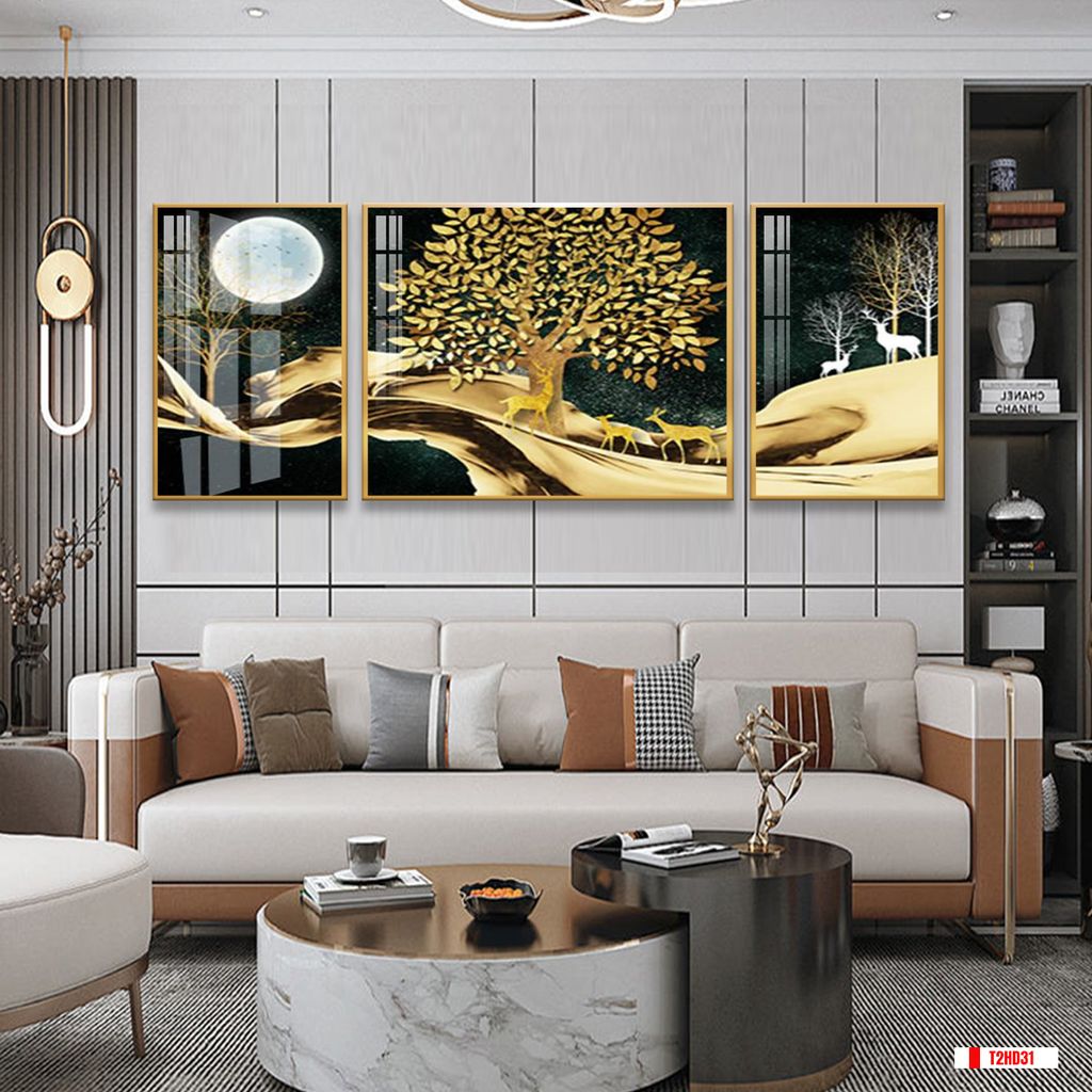 TRANH TREO TƯỜNG PHÒNG KHÁCH - TRANH HƯƠU TÀI LỘC | MÃ T2HD31