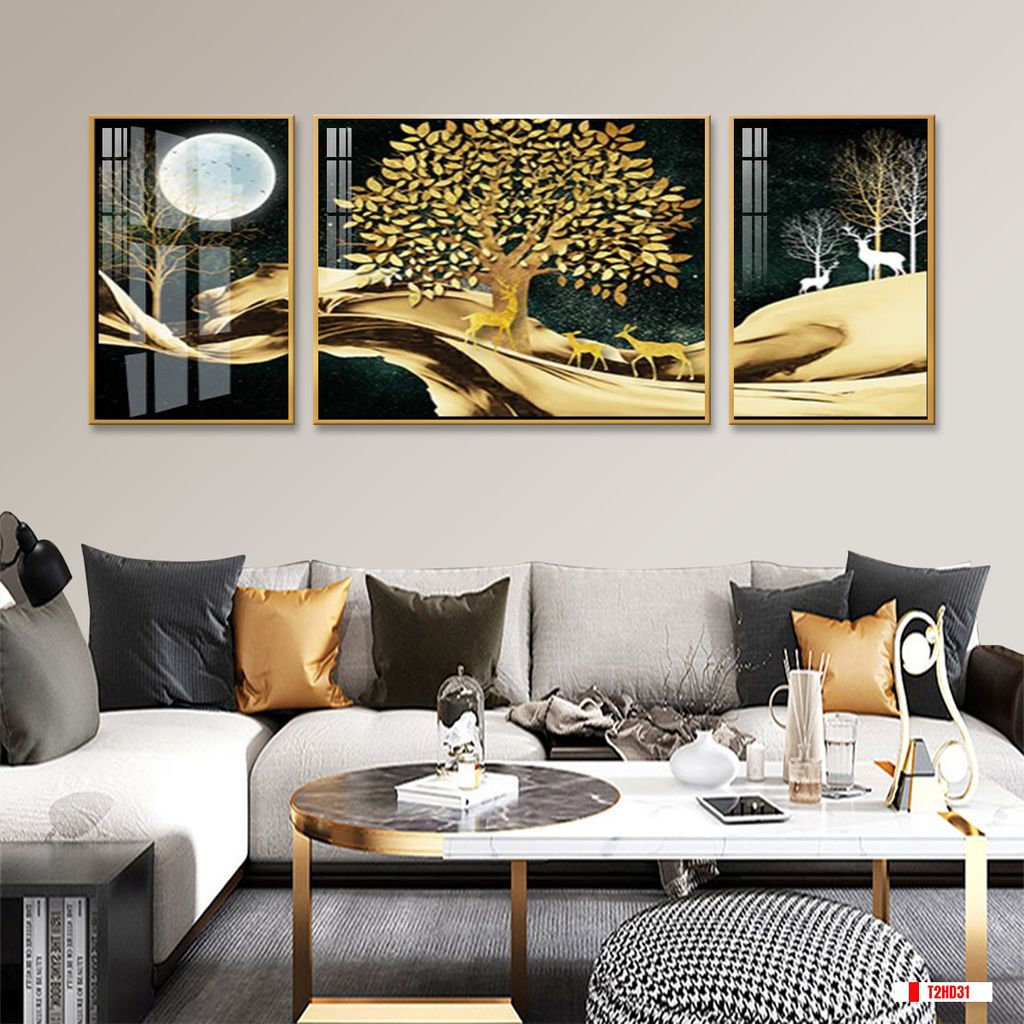 TRANH TREO TƯỜNG PHÒNG KHÁCH - TRANH HƯƠU TÀI LỘC | MÃ T2HD31