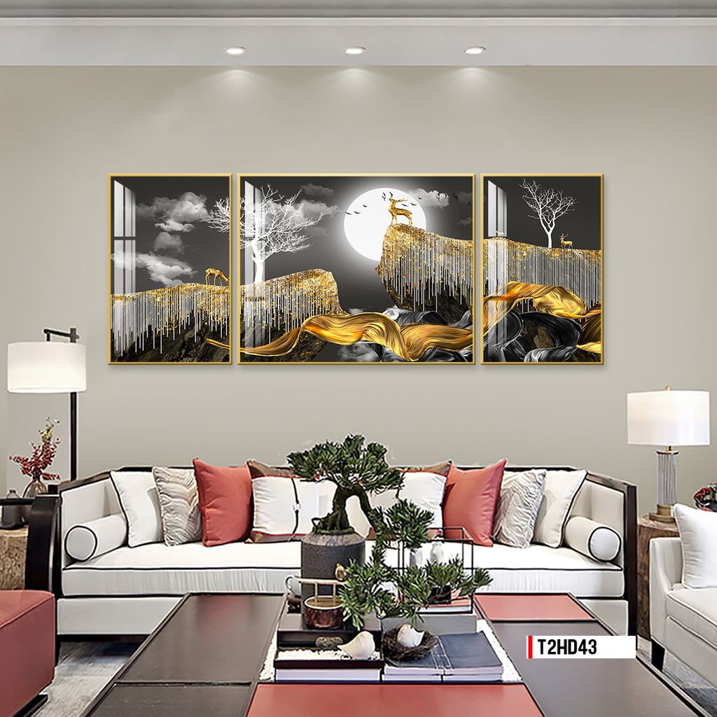 TRANH TREO TƯỜNG PHÒNG KHÁCH - TRANH HƯƠU TÀI LỘC | MÃ T2HD43