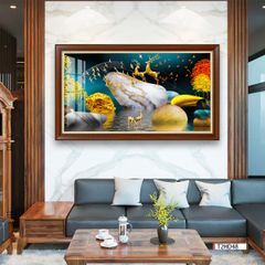 TRANH TREO TƯỜNG PHÒNG KHÁCH - TRANH HƯƠU TÀI LỘC - KHỔ LỚN | Mã T2HD48