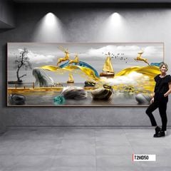 TRANH TREO TƯỜNG PHÒNG KHÁCH - PHÒNG NGỦ - SẢNH LỐI ĐI - TRANH HƯƠU TÀI LỘC | MÃ T2HD50