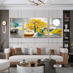 TRANH TREO TƯỜNG PHÒNG KHÁCH - TRANH HƯƠU TÀI LỘC - KHỔ LỚN | MÃ T2HD51