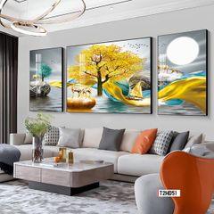 TRANH TREO TƯỜNG PHÒNG KHÁCH - TRANH HƯƠU TÀI LỘC - KHỔ LỚN | MÃ T2HD51