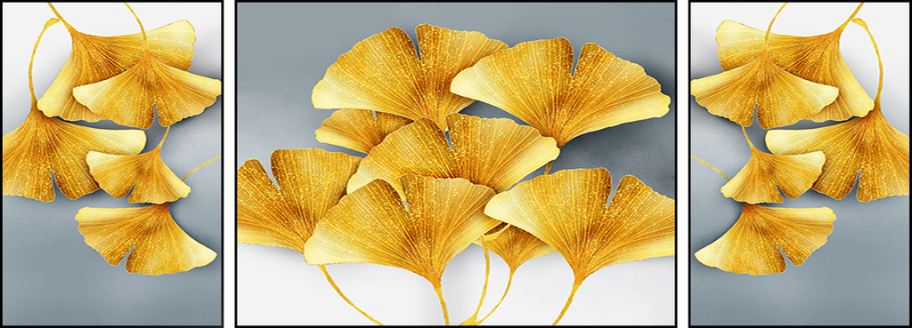 TRANH TREO TƯỜNG PHÒNG KHÁCH - TRANH LÁ BẠCH QUẢ GHÉP BỘ 3 BỨC | MÃ T2HD53