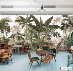 768 - TRANH DÁN TƯỜNG NHÀ HÀNG, KHÁCH SẠN, CAFE - TRANH TRANG TRÍ - TRANH DÁN TƯỜNG TROPICAL - KIỂU TRANH LIỀN KHỔ| MÃ T3D-10117