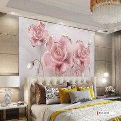 TRANH PVC ỐP TƯỜNG - VÁCH TRANG TRÍ TIVI PHÒNG KHÁCH, PHÒNG NGỦ - TRANH VÂN ĐÁ HOA 3D | MÃ T3D-1039
