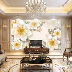 TRANH PVC ỐP TƯỜNG - VÁCH TRANG TRÍ TIVI PHÒNG KHÁCH, PHÒNG NGỦ - TRANH VÂN ĐÁ HOA 3D | MÃ T3D-1046