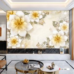 TRANH PVC ỐP TƯỜNG - VÁCH TRANG TRÍ TIVI PHÒNG KHÁCH, PHÒNG NGỦ - TRANH VÂN ĐÁ HOA 3D | MÃ T3D-1046