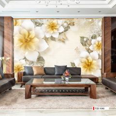 TRANH PVC ỐP TƯỜNG - VÁCH TRANG TRÍ TIVI PHÒNG KHÁCH, PHÒNG NGỦ - TRANH VÂN ĐÁ HOA 3D | MÃ T3D-1046