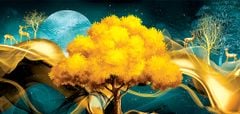 TRANH TREO TƯỜNG - PHÒNG KHÁCH PHONG THỦY - TRANH HƯƠU TÀI LỘC - KHỔ LỚN | Mã T3D-1071
