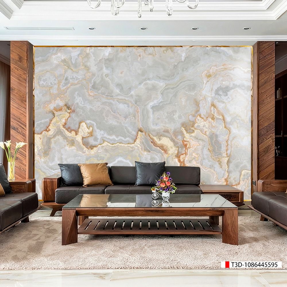 TRANH PVC ỐP TƯỜNG - VÁCH TRANG TRÍ PHÒNG KHÁCH - TRANH VÂN ĐÁ MÃ NÃO | MÃ T3D-1086445595