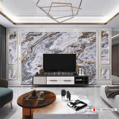 TRANH PVC ỐP TƯỜNG - VÁCH TRANG TRÍ PHÒNG KHÁCH - TRANH VÂN ĐÁ MÃ NÃO | MÃ T3D-1096584236