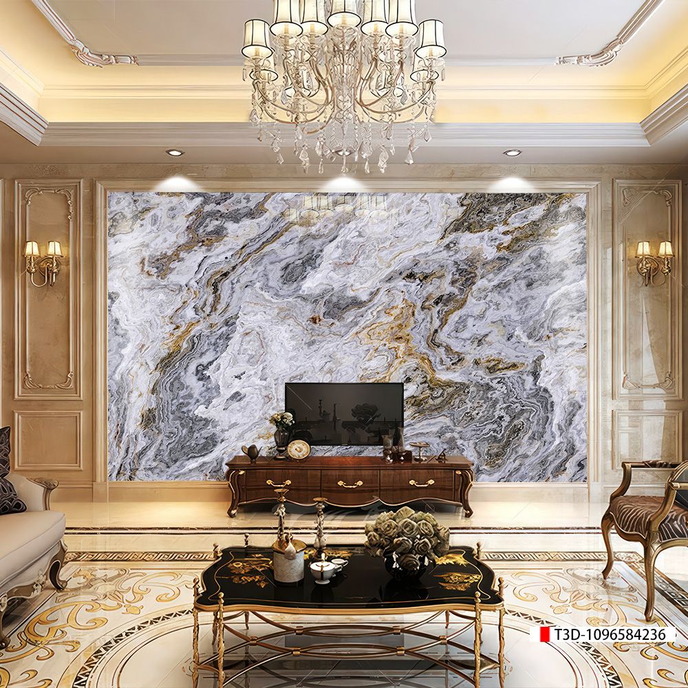 TRANH PVC ỐP TƯỜNG - VÁCH TRANG TRÍ PHÒNG KHÁCH - TRANH VÂN ĐÁ MÃ NÃO | MÃ T3D-1096584236