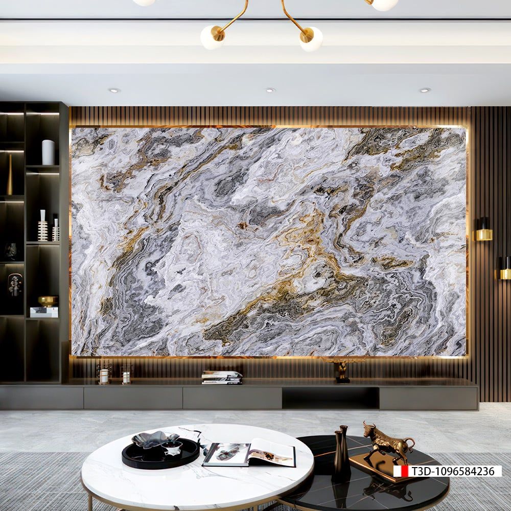 TRANH PVC ỐP TƯỜNG - VÁCH TRANG TRÍ PHÒNG KHÁCH - TRANH VÂN ĐÁ MÃ NÃO | MÃ T3D-1096584236